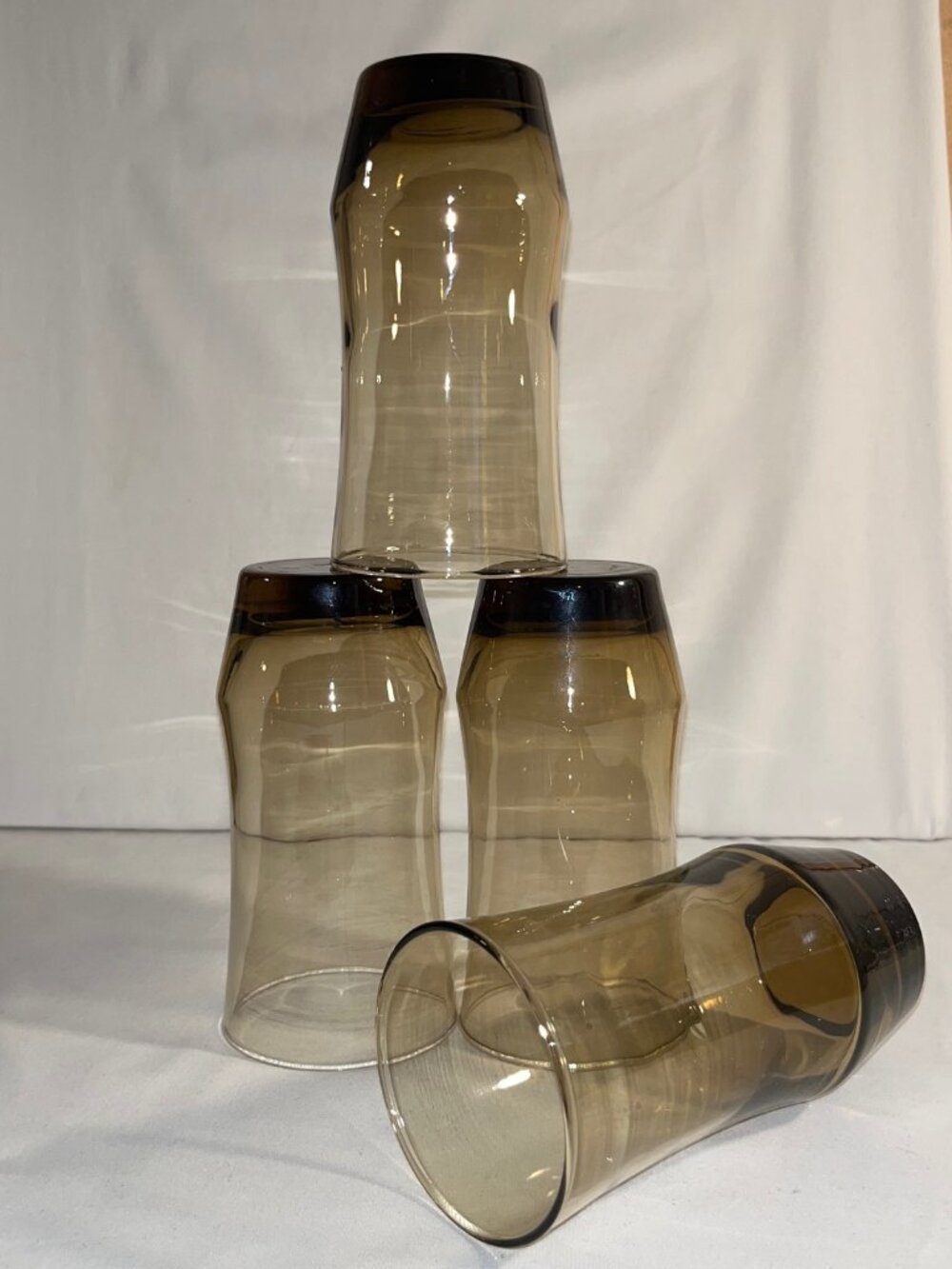 Vintage "Apollo" Dusky Brown Tumblers By Libbey Glass 6” (Set of 4)